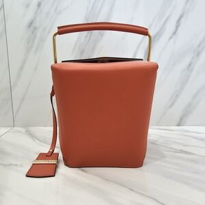 Elegant GENUINE ITALIAN LEATHER Orange Handbag